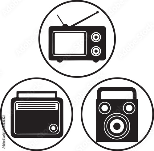 Electronics in Circles Icon Design