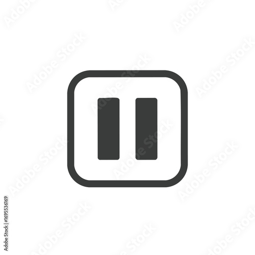 Pause button icon, square shape, two vertical bars.