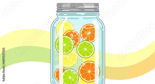 Refreshing Fruit Infusion: A Colorful And Healthy Drink With Citrus Slices
