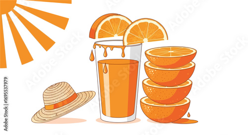 Refreshing Orange Juice And Sun Protection For A Perfect Summer Day