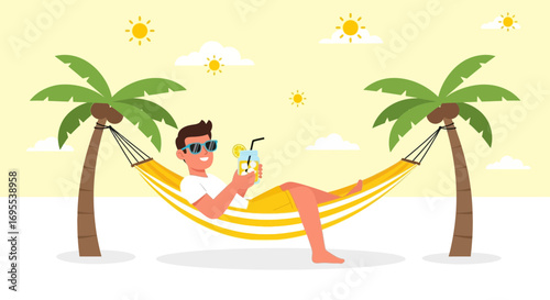 Relaxation Amidst The Sunshine: A Serene Scene Of Vacation Bliss On A Tropical Getaway