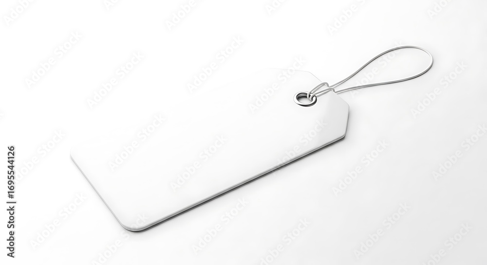 Fototapeta premium Blank price tag against a white background.