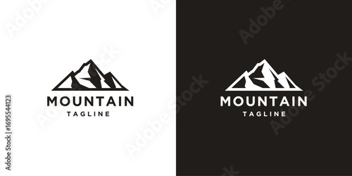 Mountain Peak logo, modern style, growth direction, vector logo design element.