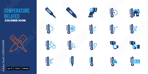 temperature colored icon set vector design good for web and mobile app