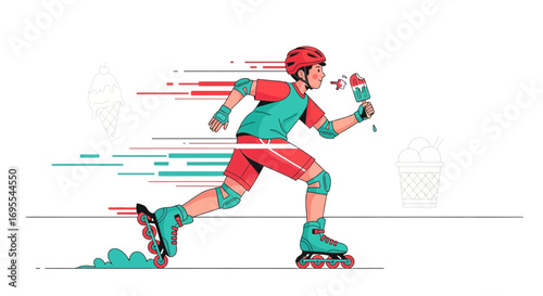 Rollerblading Adventure: Youthful Pursuit Of Refreshing Summer Delights And Treats