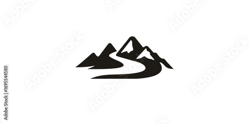 mountains peak  vector logo design illustration 