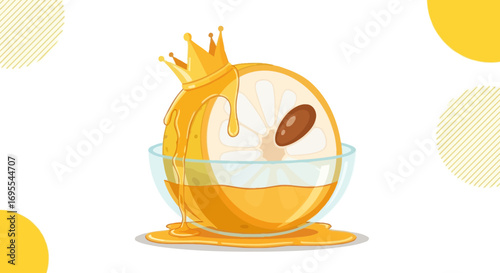 Royal Citrus Infusion: A Regal Depiction Of Sweetness And Golden Deliciousness Illustration