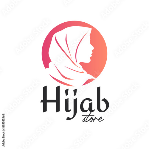 Muslim hijab Store logo design template
