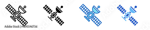 Satellite  Icon Set Multiple Style Collection
