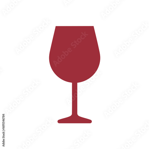 A simple illustration of a red wine glass, perfect for representing beverages and drinks.