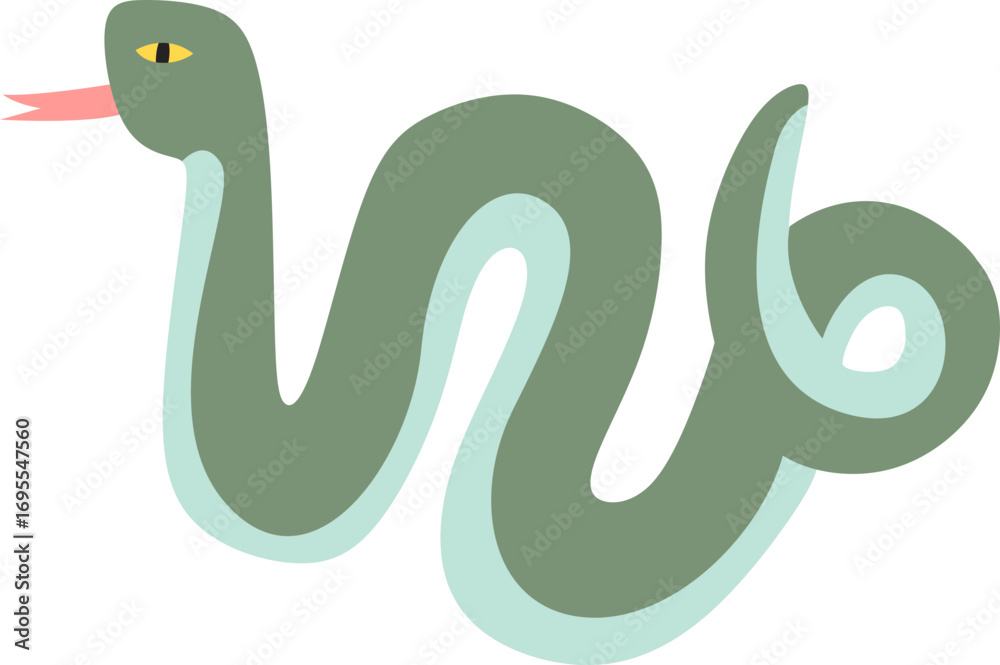 Fototapeta premium Colorful Funny Snake Illustration Element