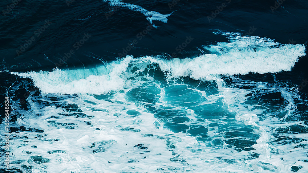 Obraz premium A dramatic still life photograph capturing the raw power and beauty of the ocean's waves, a mesmerizing spectacle