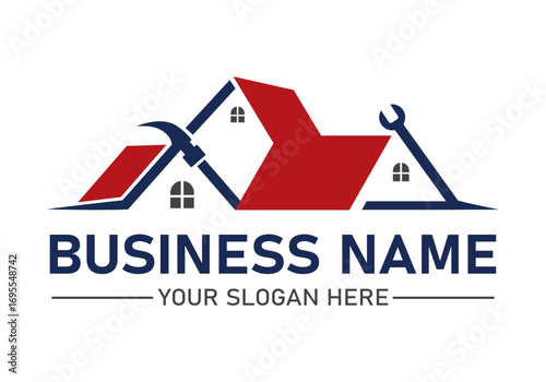 house builder construction logo vector
