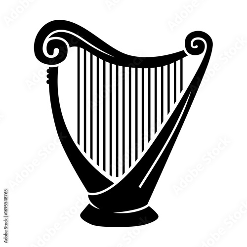 harp silhouette vector solid icon