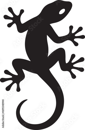 Gecko Silhouette Vector Bold Climbing Lizard Icon for Nature-Inspired Design
