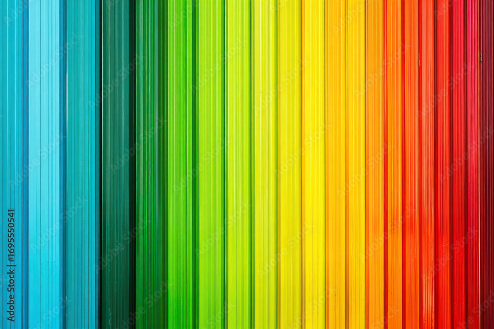 Obraz premium Vibrant spectrum of colored pencils arranged in a rainbow gradient background