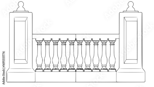 Classical Balustrade in Vector 2D