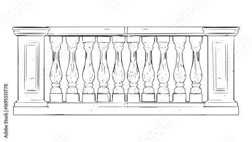 Classical Balustrade in Vector 2D