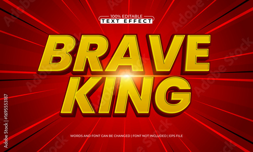 brave king editable text effect for super