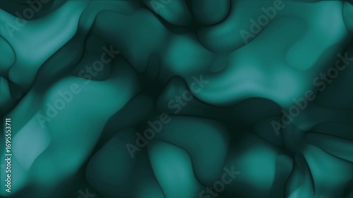 Abstract Dark Teal Liquid Waves. Smooth Fluid Motion in Deep Blue-Green Hues. Modern and Dynamic Background Texture.