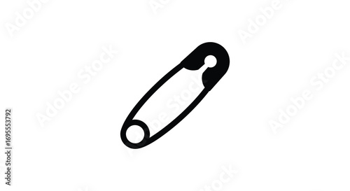 a simple black outline of a safety pin on white background