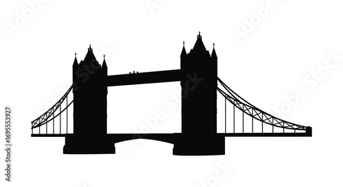 a black silhouette of london s iconic tower bridge