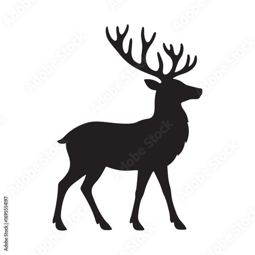 deer silhouette vector illustration on white background