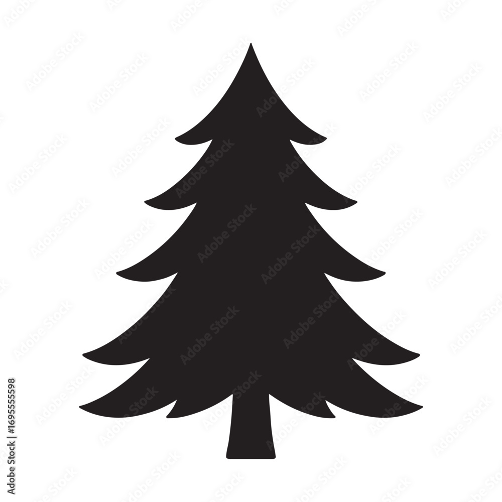 Obraz premium christmas tree vector illustration isolated on white background