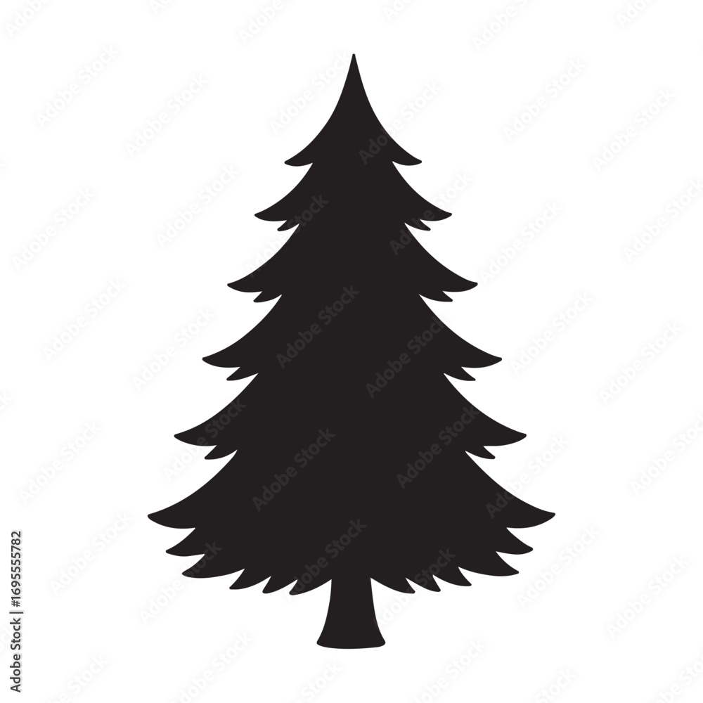 Obraz premium christmas tree vector illustration isolated on white background