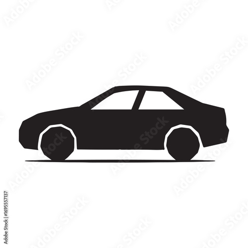 3d black car isolated on white background