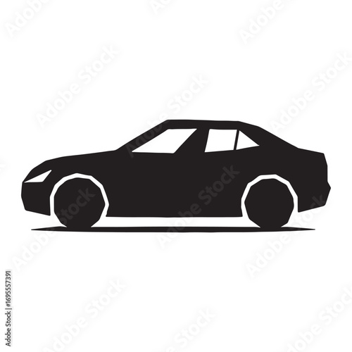 3d black car isolated on white background