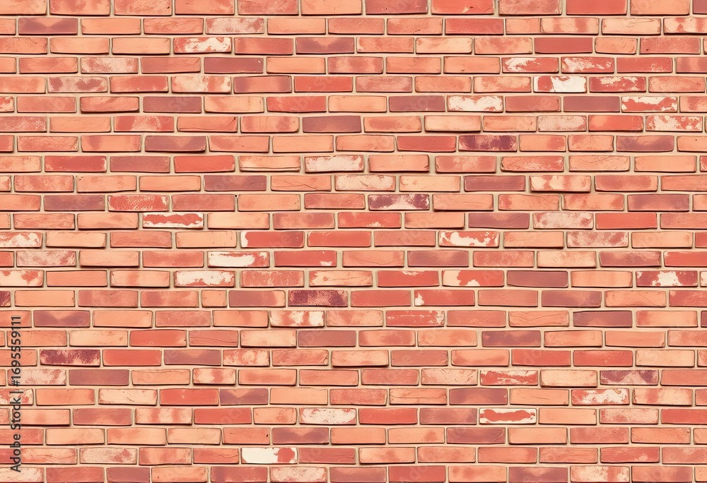 Obraz premium Seamless texture of aged red brick wall, ideal for backgrounds, backdrop, surface