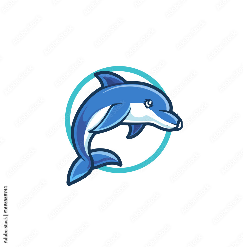 Obraz premium Cartoon dolphin illustration