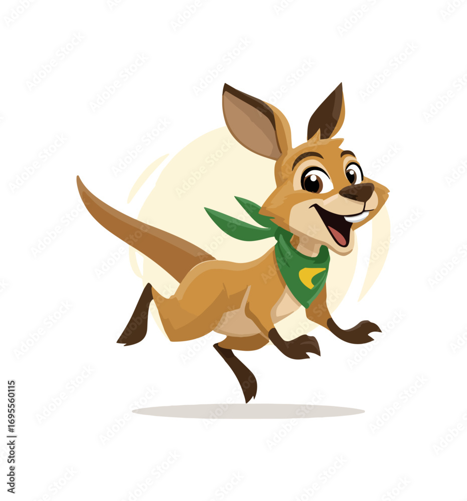 Fototapeta premium Cartoon kangaroo running