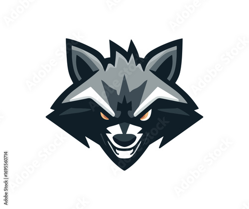 Cartoon raccoon head graphic