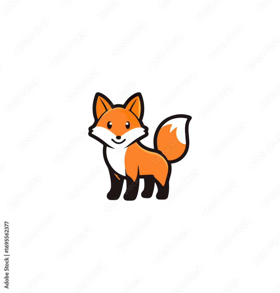 Obraz premium Cute cartoon fox illustration