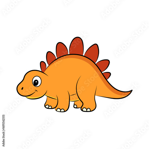 Coloring book Stegosaurus cute vector design templates simple and modern concept, isolated on white background