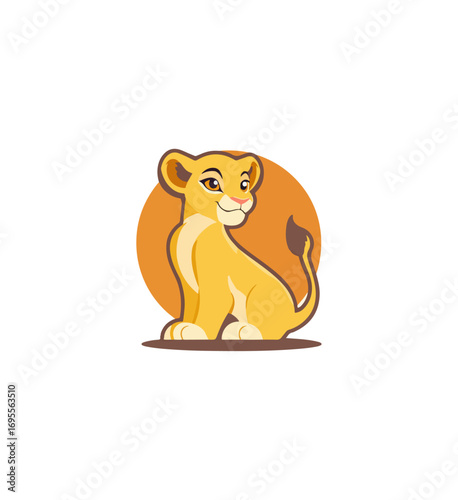 Cute lion cub illustration