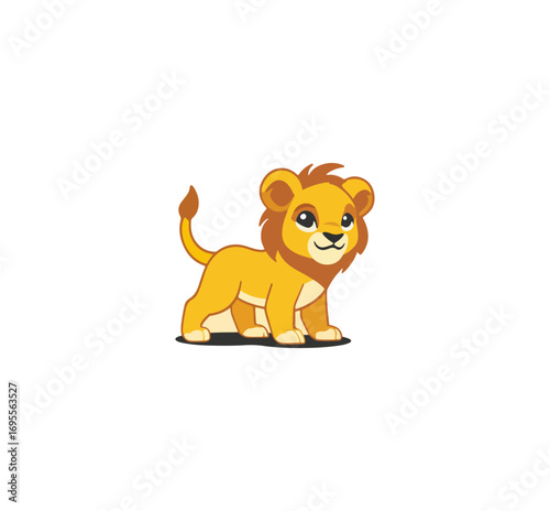 Cute lion cub illustration