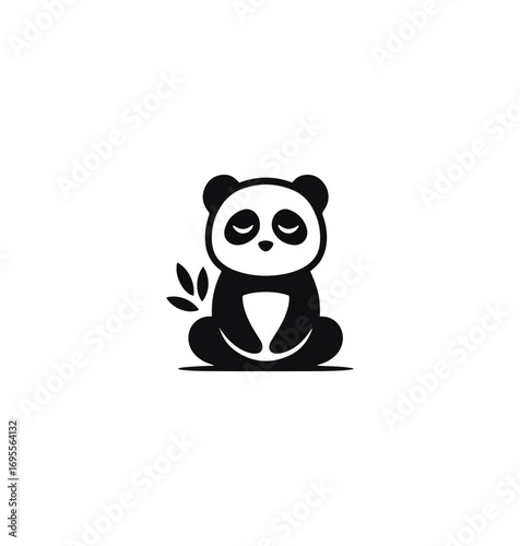 Cute panda silhouette