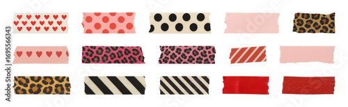 PNG Colorful decorative tape collection, element set on transparent background