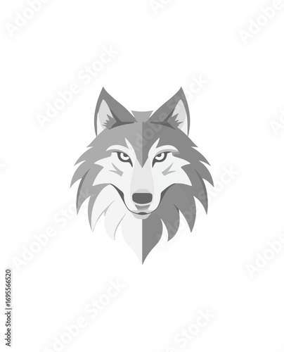 Gray wolf head illustration