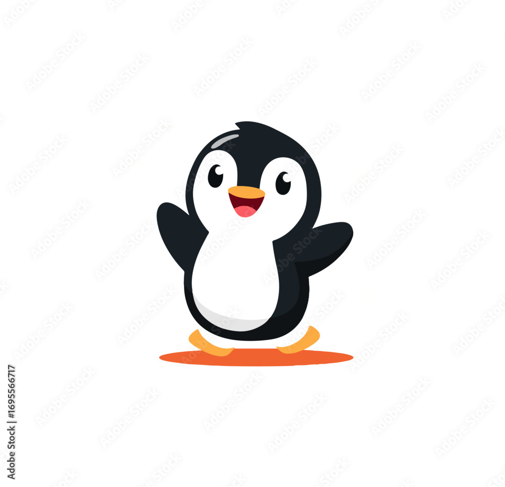 Obraz premium Happy cartoon penguin