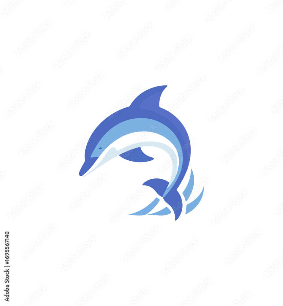 Fototapeta premium Jumping dolphin illustration