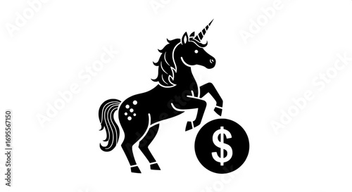 Majestic unicorn, a powerful symbol of extraordinary business success and significant financial growth, embodying rare investment opportunities and triumph