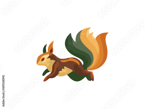 Squirrel running decorative illustration