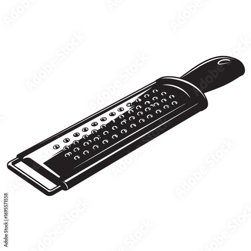 black and white silhouette of a grater vector on a white background