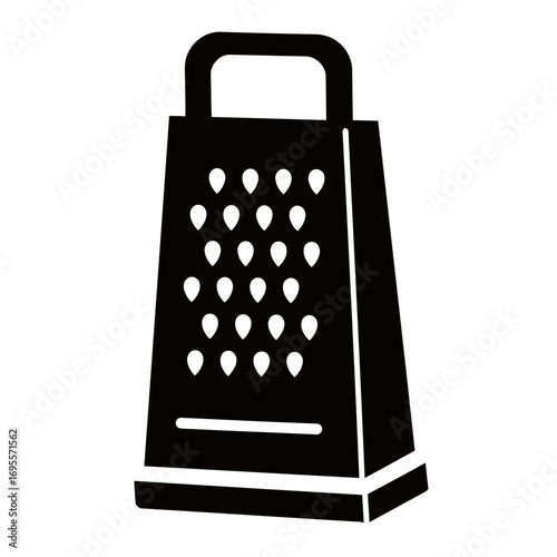 black and white silhouette of a grater vector on a white background