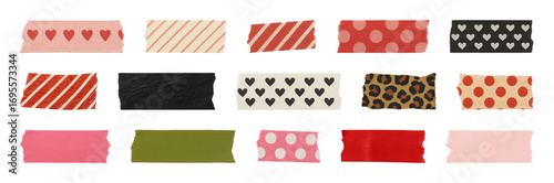 PNG Colorful decorative tape collection, element set on transparent background