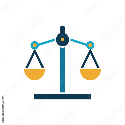Modern flat design of justice scales